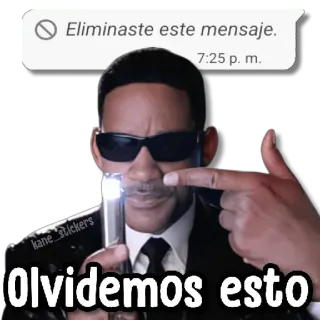👻 d7afb5bb Will Smith Men in Black Olvidemos esto men in black, will smith, memory wipe, forget, neutralizer whatsapp sticker