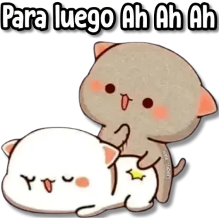 🥵 e2f85e88 Para luego Ah Ah Ah cat, cats, cute, peach whatsapp sticker
