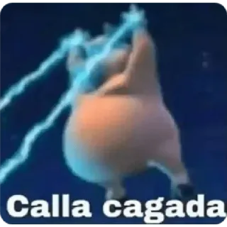 ⚡ fc787e28 Calla cagada insult, cartoon, animal, meme, expression whatsapp sticker