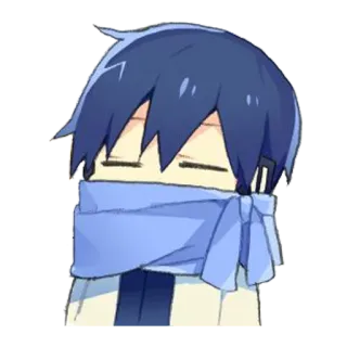 👀 061dedba KAITO Vocaloid, Anime, Fofo, Chibi, Kawaii whatsapp sticker