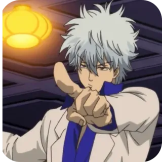 👄 3832be0e Gintoki Sakata Gintama Anime, Personagem, Apontando, Engraçado, Piada whatsapp sticker