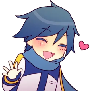 👋 852647ed Kaito Anime, Vocaloid, Bonito, Kawaii, Saudação whatsapp sticker