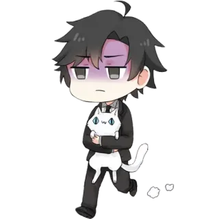 😑 a6e19887 Anime, Mangá, Gato, Chibi, Fofo, Exausto whatsapp sticker