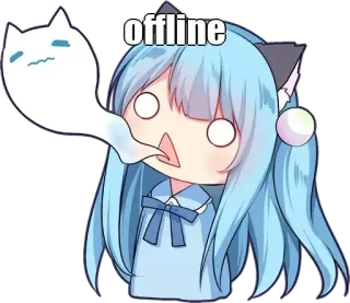 🤔 021e2b21 offline anime, offline, girl, cute, kawaii whatsapp sticker