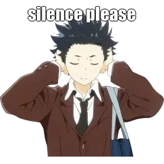 🤔 33379cd2 silence please silence, anime, please, quiet whatsapp sticker