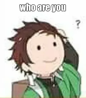 🤔 70218f0f Tanjiro Kamado Demon Slayer who are you anime, manga, demon slayer, tanjiro, question whatsapp sticker