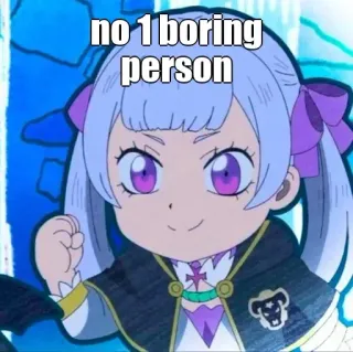 🤔 7348e0a4 Noelle Silva Black Clover no 1 boring person anime, girl, cute, manga, chibi whatsapp sticker