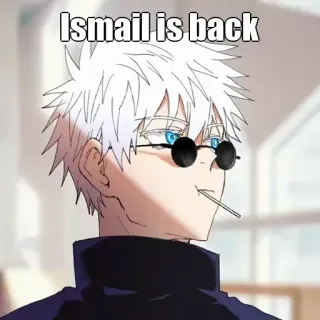 🤔 8c11db31 Satoru Gojo Jujutsu Kaisen Ismail is back anime, character, gojo, glasses, lollipop whatsapp sticker