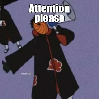 🤔 cfe418e1 Tobi Naruto Attention please anime, character, tobi, attention, megaphone whatsapp sticker