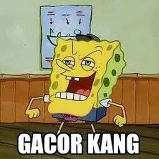 🤔 1d7720bc Spongebob GACOR KANG cartoon, spongebob, funny, meme telegram sticker