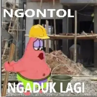 🤔 41210831 Patrick Star NGONTOL NGADUK LAGI patrick, spongebob, indonesia, construction, cartoon telegram sticker
