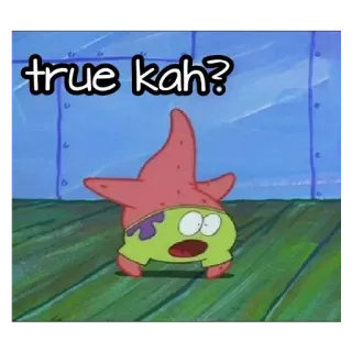 🏃 7c274d7c Patrick Star Spongebob Squarepants true kah? patrick, true, starfish, cartoon telegram sticker