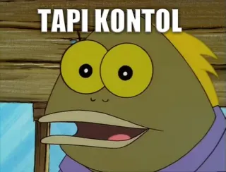 😂 7cfadd0e TAPI KONTOL spongebob, cartoon, fish, offensive telegram sticker
