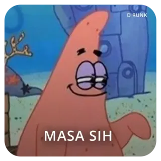 🙀 c8a600db Patrick Star Spongebob Squarepants MASA SIH patrick, spongebob, cartoon, meme, funny telegram sticker