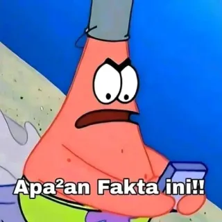 🤔 cb4ae6d4 Patrick Star SpongeBob SquarePants Apa²an Fakta ini!! patrick, spongebob, cartoon, angry, meme telegram sticker