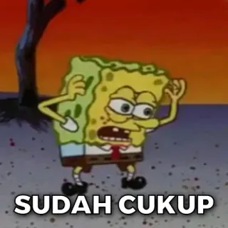 🤔 dc5e01a3 Spongebob SUDAH CUKUP spongebob, cartoon, meme, funny telegram sticker