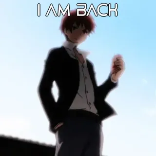🤔 174ecd3e I AM BACK Anime, Mangá, Menino, Costas whatsapp sticker