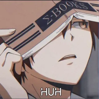 🤔 387ccd97 HUH anime, hã?, pergunta, meme whatsapp sticker