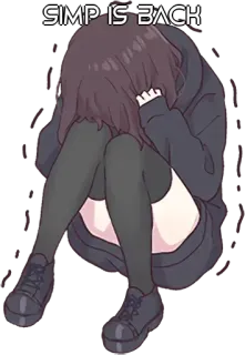 🤔 db51911b SIMP IS BACK Anime, Garota, Triste, Simp, Desenho animado whatsapp sticker