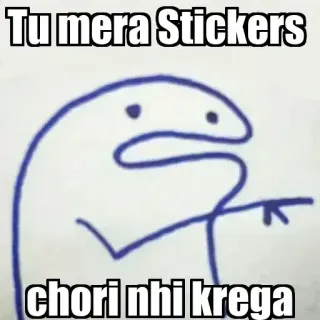 👉 a94d0036 Tu mera Stickers
chori nhi krega стикер, хинди, индийский, флорк telegram sticker