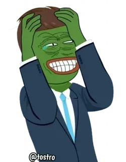 😂 e8611d5b Pepe the Frog Мем, Лягушка, Плачущий, Расстроенный, Интернет мем telegram sticker