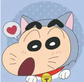 🐱 29610f77 Shin-chan Crayon Shin-chan Anime, Cartone animato, Gatto, Bambino, Cuore, Carino telegram sticker