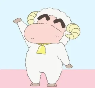 🐏 6161f631 Shin-chan Crayon Shin-chan anime, cartoni animati, pecora, carino, divertente telegram sticker