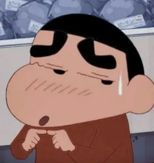 😅 752de059 Shin-chan Crayon Shin-chan anime, cartoni animati, Shin-chan, imbarazzato telegram sticker