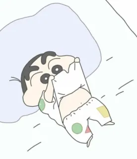 😜 ffc5e752 Shin-chan Crayon Shin-chan anime, cartone animato, bambino, pannolino, dormire telegram sticker