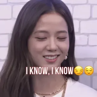 😏 bb88cfbe I KNOW, I KNOW koreanisch, Mädchen, Lächeln, ich weiß telegram sticker