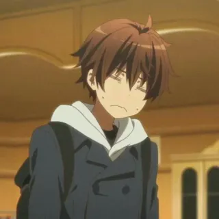 😖 19b61a4e Anime, Męski, Poważny, Neutralny Wyraz Twarzy, Wewnątrz telegram sticker