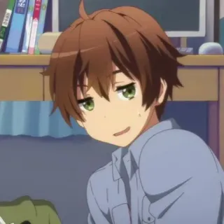 😅 7a0cefec anime, chłopak, zadowolony, postać telegram sticker