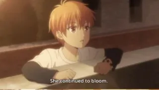 💖 f74ca867 She continued to bloom. Anime, Chłopak, Pomarańczowe włosy, Kwitnąć telegram sticker