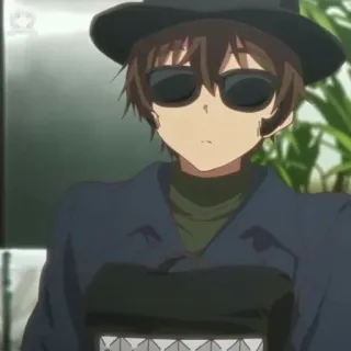 😎 ffa1a6d7 Anime, Okulary przeciwsłoneczne, Kapelusz, Strój formalny telegram sticker