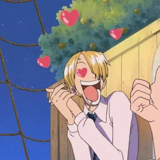 🌊 4dad9eea Sanji One Piece Anime, Sanji, One Piece, Herzaugen, Liebe telegram sticker