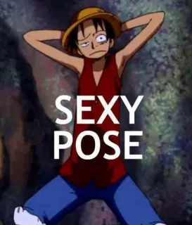 🌊 6929554a Luffy One Piece SEXY POSE Anime, Pose, Lustig, Manga telegram sticker