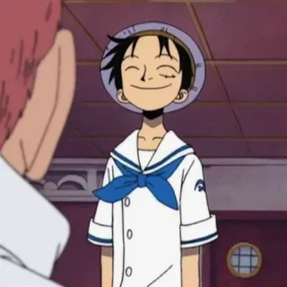 🌊 a0c2e248 Monkey D. Luffy One Piece Anime, Charakter, Lächeln, Fröhlich, Matrose telegram sticker