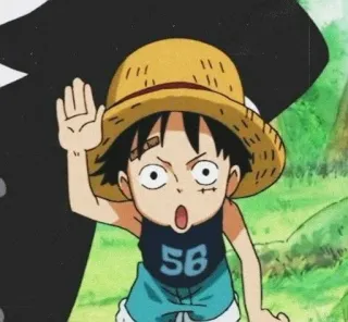 🌊 a4798f85 Monkey D. Luffy One Piece Anime, Junge, Kind, Narbe, Strohhut, Pirat telegram sticker