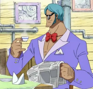 🌊 f5293b7d Iceburg One Piece Anime, One Piece, Eisberg, Charakter, Anzug telegram sticker