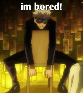 👀 07428d4c Gojo Satoru Jujutsu Kaisen im bored! Anime, Manga, Gojo, Satoru, chán telegram sticker