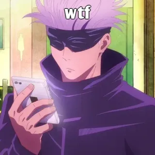 🤔 28e88258 Satoru Gojo Jujutsu Kaisen wtf anime, gojo, satoru, điện thoại, wtf, bối rối telegram sticker