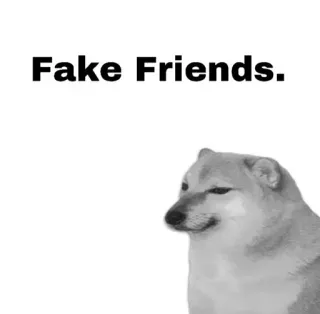😂 02ab35dd Fake Friends. doge, meme, palsu, teman telegram sticker