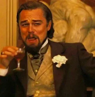 😂 bab2bc92 Leonardo DiCaprio meme, tertawa, minum, Leo, DiCaprio telegram sticker