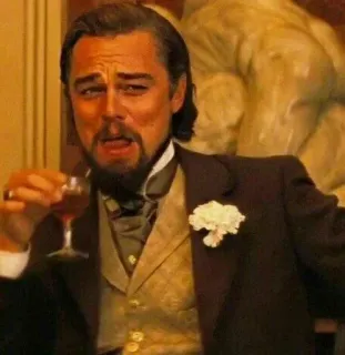 😂 f53e3db8 Leonardo DiCaprio Meme, Tertawa, Aktor, Anggur, Lucu telegram sticker