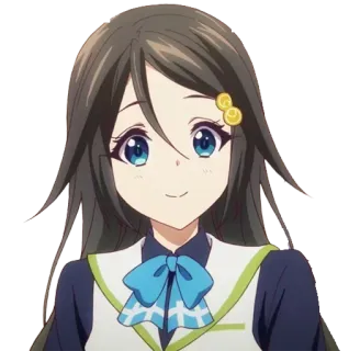 😁 1eb98aaa アニメ, 女の子, 可愛い, ロングヘア, 笑顔, 青い目 telegram sticker