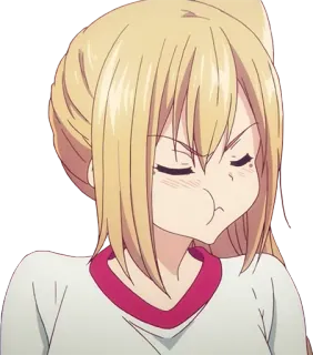 😤 34ef8753 アニメ, 金髪, 女の子, ぷく顔, 可愛い telegram sticker