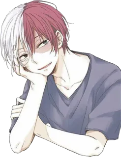 😏 83d90e8c Shoto Todoroki My Hero Academia アニメ, 漫画, キャラクター, 火, 氷, ハーフ＆ハーフ, 眠い telegram sticker