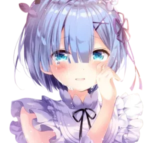 😭 b19aaaf9 Rem Re:Zero アニメ, かわいい, 女の子, 泣き, レム telegram sticker
