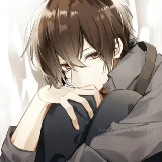 😕 b4c1d5d6 アニメ, 悲しい, 少年, マンガ, イラスト telegram sticker