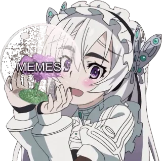 😃 cfaae297 MEMES アニメ, 花, 女の子, かわいい, ミーム telegram sticker